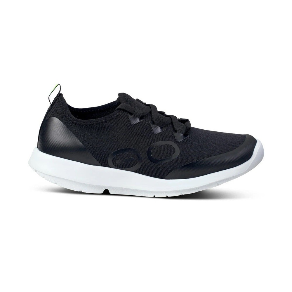 OOFOS Women's OOmg Sport LS Low Shoe - White Black Size 8 NEW - Picture 2 of 6